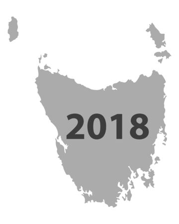Map of Tasmania 2018のイラスト素材