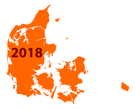 Map of Denmark 2018.のイラスト素材