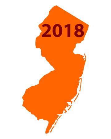Map of New Jersey 2018のイラスト素材