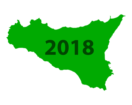 Map of Sicily 2018のイラスト素材