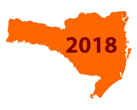 Map of Santa Catarina 2018のイラスト素材