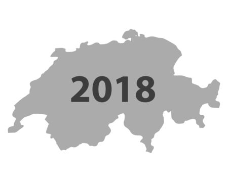 Map of Switzerland 2018のイラスト素材