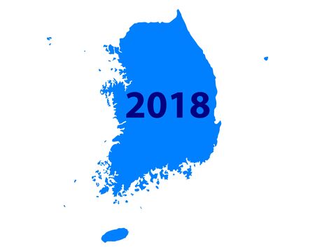 Map of South Korea 2018のイラスト素材