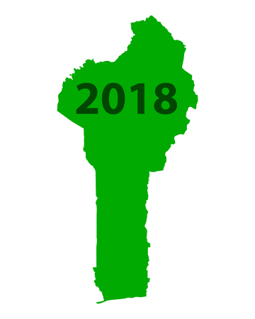 Map of Benin 2018のイラスト素材