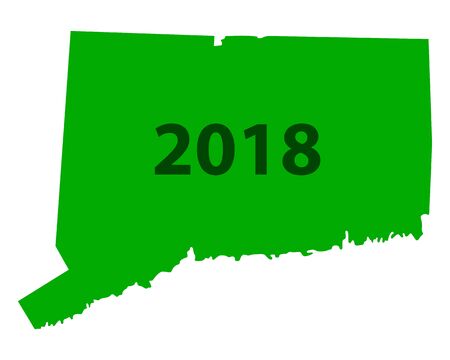Map of Connecticut 2018のイラスト素材