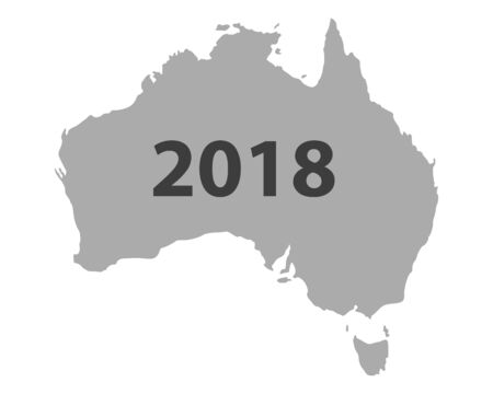 Map of Australia 2018 white backgroundのイラスト素材