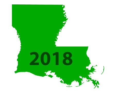 Map of Louisiana 2018 white background.のイラスト素材