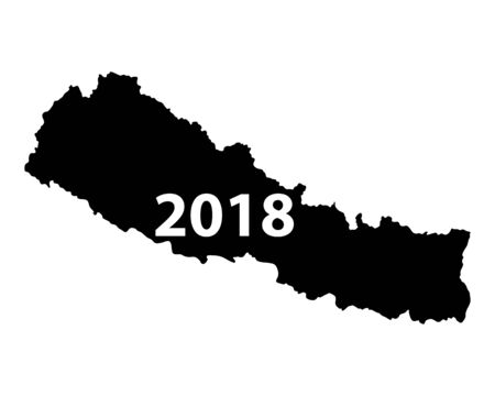 Map of Nepal 2018のイラスト素材