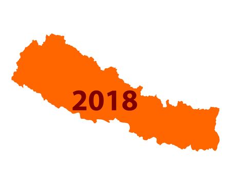 Map of Nepal 2018のイラスト素材