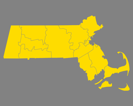 Map of Massachusettsのイラスト素材