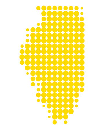 Map of Illinoisのイラスト素材