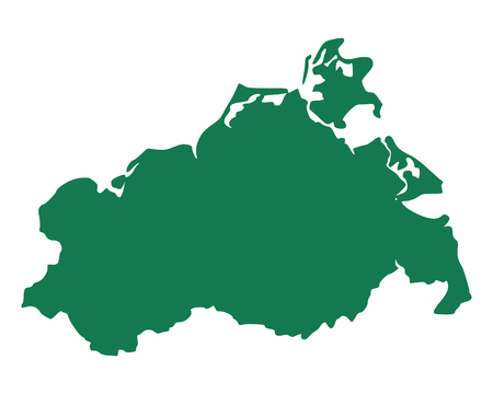 Map of Mecklenburg-Vorpommernのイラスト素材