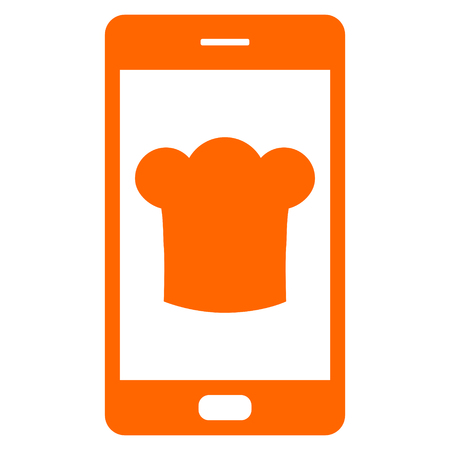 Chef hat and smartphoneのイラスト素材