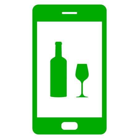 Wine glass and smartphoneのイラスト素材