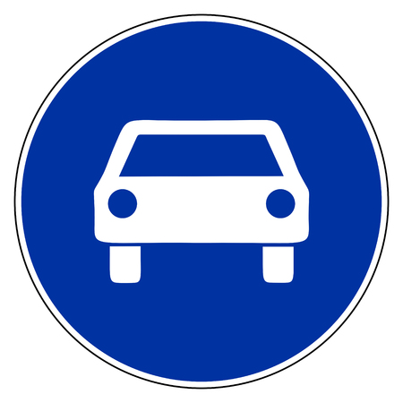 Car and blue signのイラスト素材