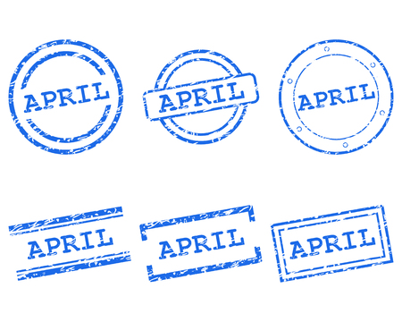 April stamps design conceptのイラスト素材