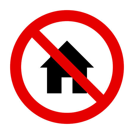 Home and prohibition signのイラスト素材