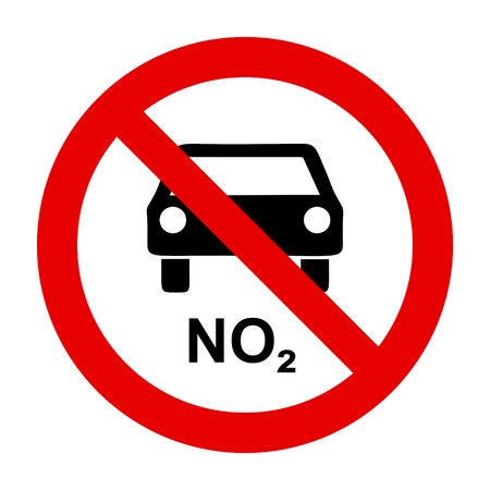 NO2 car and prohibition signのイラスト素材