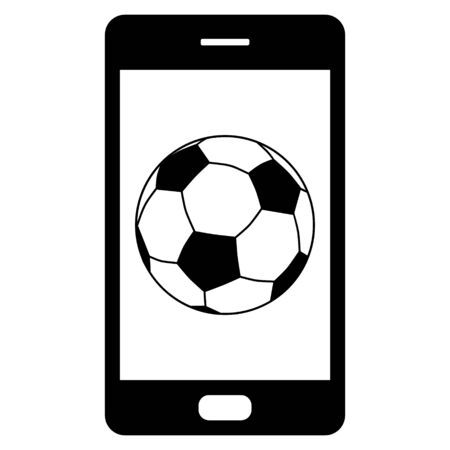 Soccer ball and smartphoneのイラスト素材
