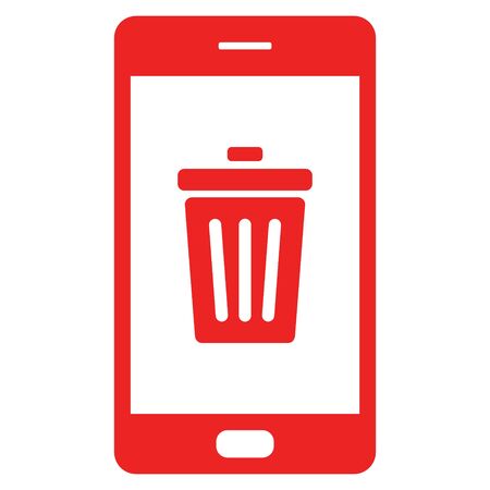 Waste bin and smartphoneのイラスト素材