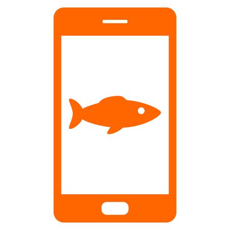Fish and smartphoneのイラスト素材