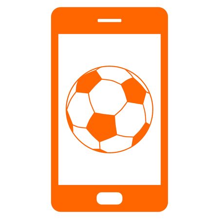Soccer ball and smartphoneのイラスト素材