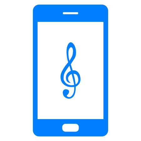 Violin clef and smartphoneのイラスト素材
