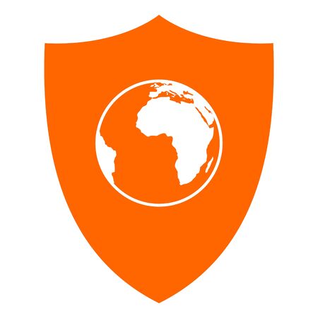Globe and shieldのイラスト素材