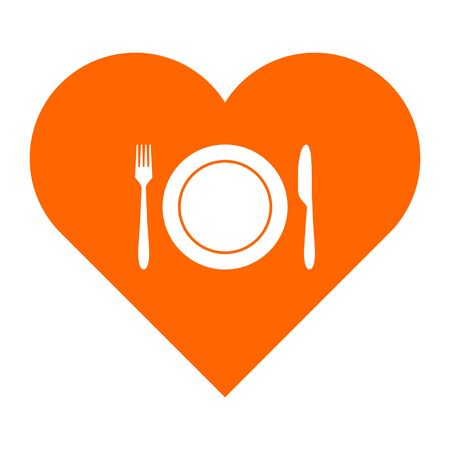 Cutlery and heartのイラスト素材