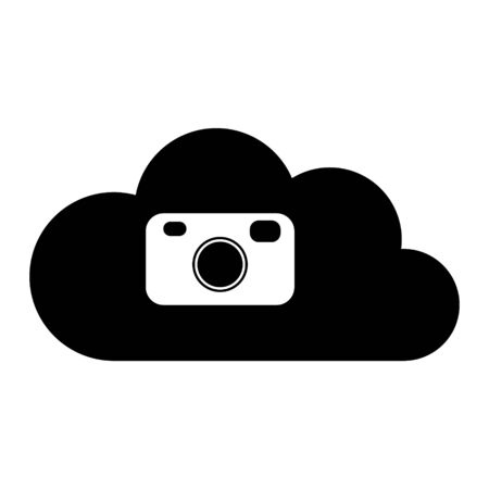 Camera and cloudのイラスト素材
