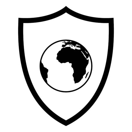 Globe and shieldのイラスト素材