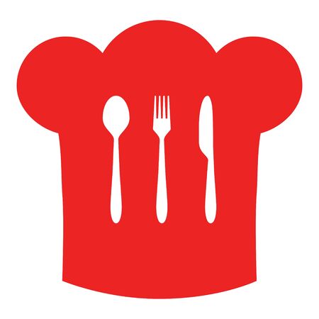 Cutlery and chef hatのイラスト素材
