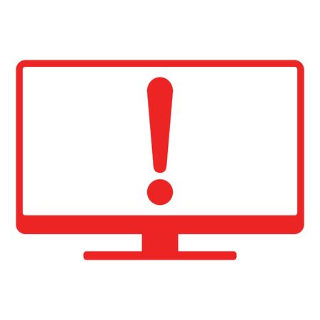 Exclamation mark and screenのイラスト素材