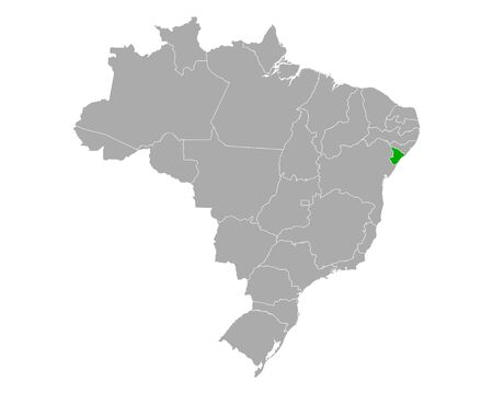 Map of Sergipe in Brazilのイラスト素材