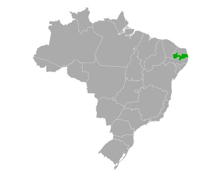 Map of Paraiba in Brazilのイラスト素材