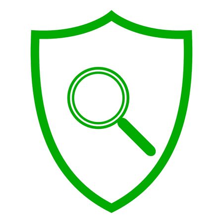 Magnifier and shieldのイラスト素材