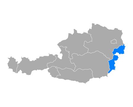 Map of Burgenland in Austriaのイラスト素材