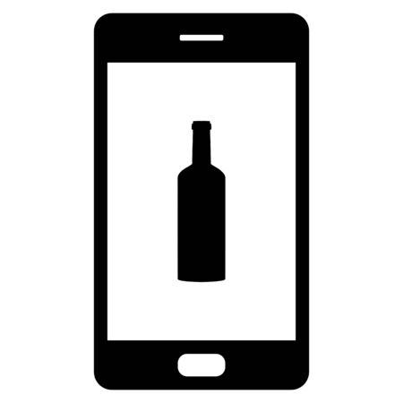 Bottle and smartphoneのイラスト素材
