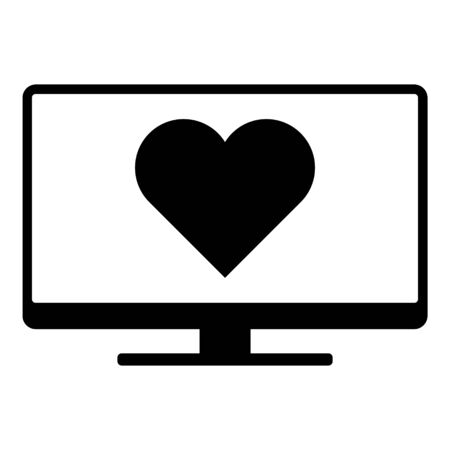 Heart and screenのイラスト素材