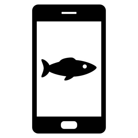 Fish and smartphoneのイラスト素材