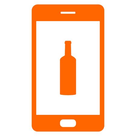 Bottle and smartphoneのイラスト素材