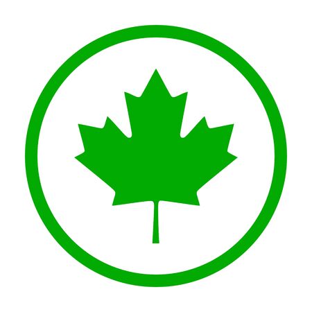 Maple leaf and circleのイラスト素材