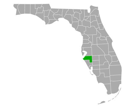 Map of Manatee in Floridaのイラスト素材