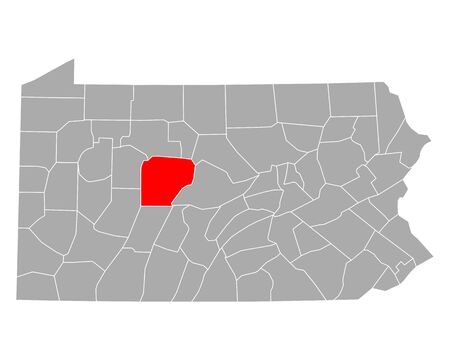 Map of Clearfield in Pennsylvaniaのイラスト素材