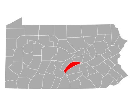 Map of Juniata in Pennsylvaniaのイラスト素材