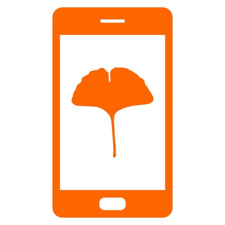 Ginkgo leaf and smartphoneのイラスト素材