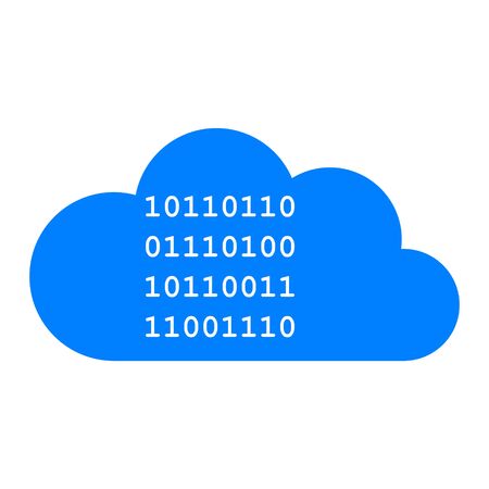 Binary code and cloud illustrationのイラスト素材