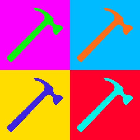 Hammer and pop-artのイラスト素材