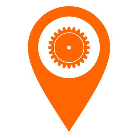 Gear and location pinのイラスト素材