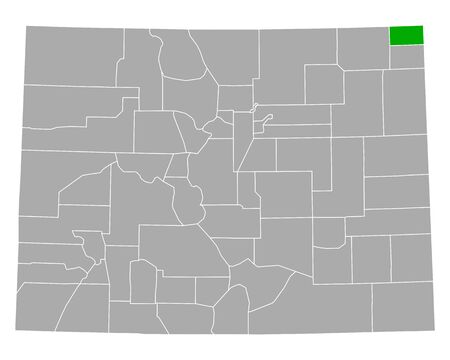 Map of Sedgwick in Coloradoのイラスト素材